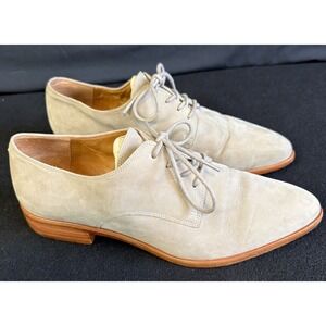 Frye Women's Gray Suede Leather Oxford Shoes 8.5 M Preppy Comfort Office Lace Up